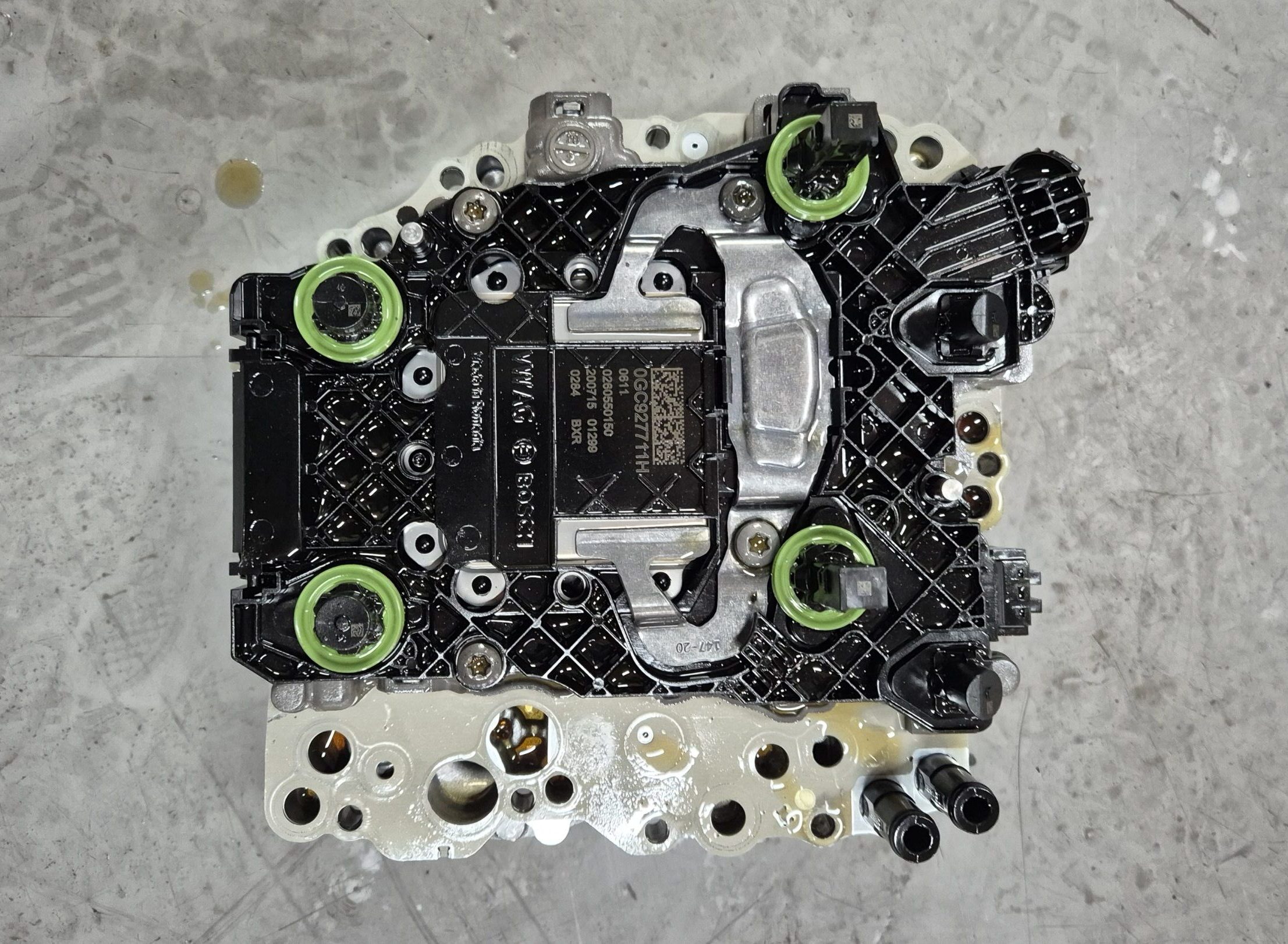 Volkswagen DSG mechatronic unit removed from the transmission for replacement